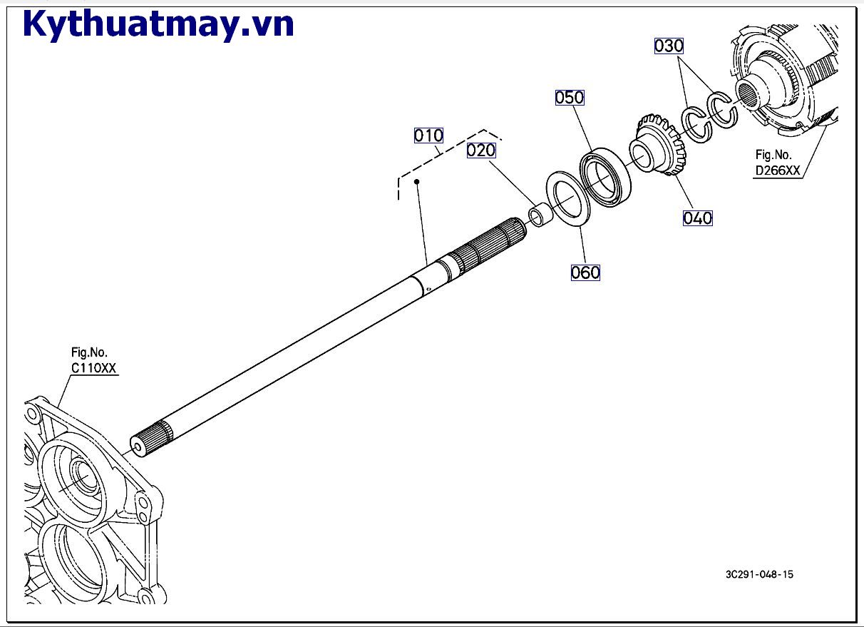 Trục  chân vịt PTO ( cũ) 50001 đến 89999